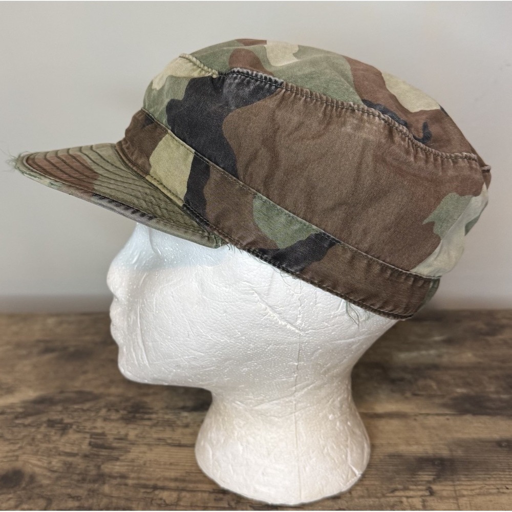 US Military Woodland Camo BDU Patrol Cap Hat 7 3/8 Propper 1989 DLA Contract - Picture 2 of 12
